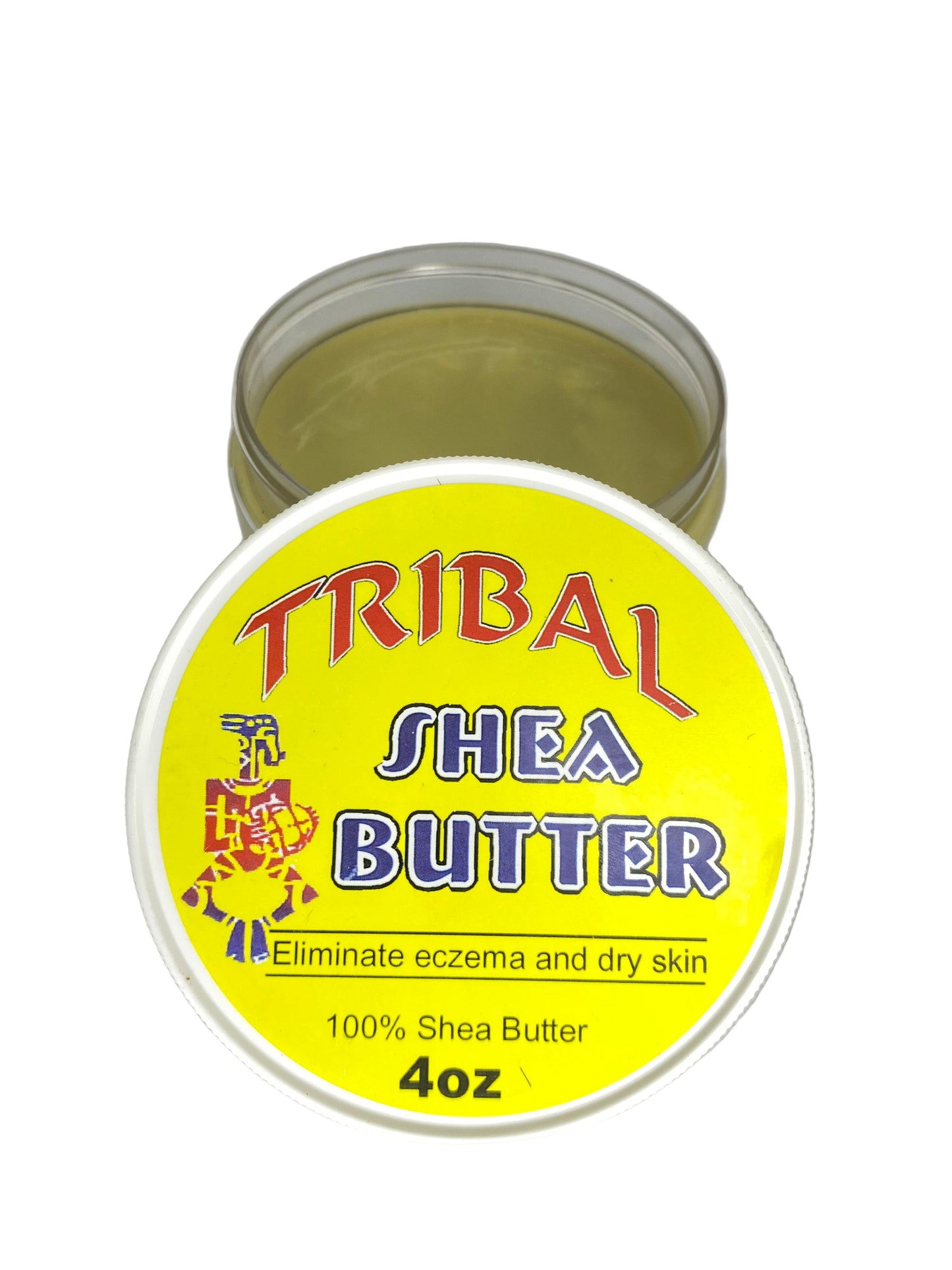 Jar of Tribal Shea Butter on a white background